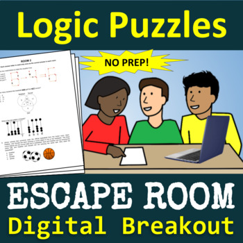 Preview of Logic Puzzles ESCAPE ROOM - Digital Breakout | Distance Learning