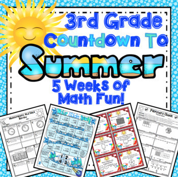 Preview of 3rd Grade End of the Year Math:  5 Week Math Review Countdown (3rd Grade) Bundle