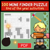 End of the Year Math Activities: 100 MINE FINDER PUZZLE ,F