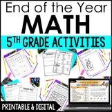 End of the Year Math Activities - 5th Grade