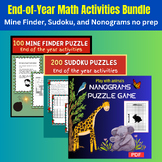 End of the Year Math Activities Bundle: Mine Finder, Sudok