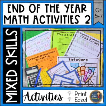 Preview of End of the Year Math Activities Packet 2 - Color by Code, Math Games, Task Cards