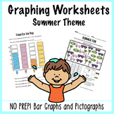 Summer Graphing Data Worksheets and Activities with Bar Gr