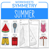 Preview of End of the Year Math Activity Summer Symmetry and Coloring Math Centers