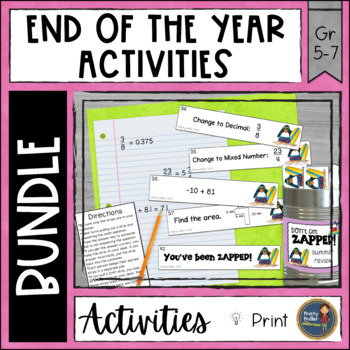 Preview of End of the Year Math Bundle - Summer Math Activities