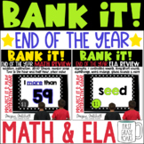 End of the Year Math & ELA Bank It BUNDLE Interactive Proj
