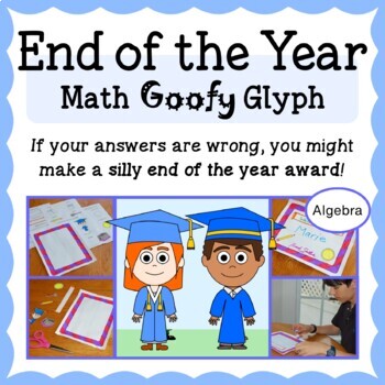 Preview of End of the Year Math Goofy Glyph Algebra | Math Enrichment | Fun Math