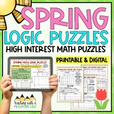 End of the Year Math Logic Puzzles Activities for Critical
