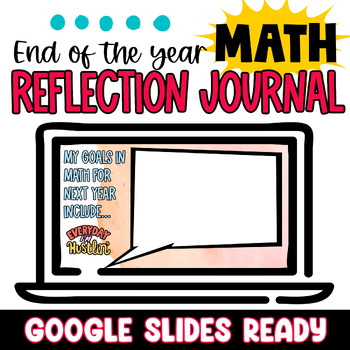 Preview of End of the Year Math Reflection Journal for Middle School - Summer Math Journal