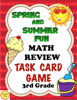 Preview of Printable Math Review Game: Spring and Summer Practice Distance Learning 3rd Gr