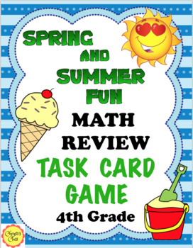Preview of Spring and Summer Math Review for 4th Grade:  Print and Digital