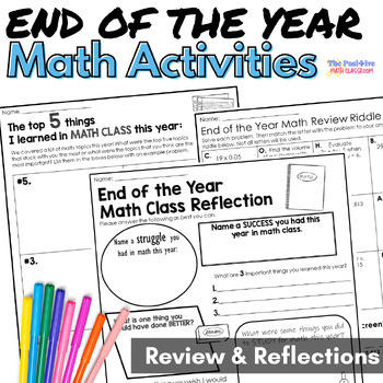 Preview of End of the Year Math Review and Reflection Activities