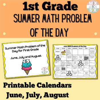 Preview of End of the Year Math Review for First Grade | Summer Math Problem of the Day