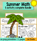 End of the Year May Math for 1st Grade - NO PREP Packet