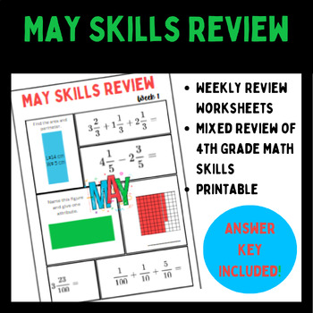 Preview of End of the Year May Skills Weekly Review Worksheets