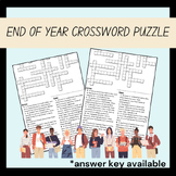 End of the Year May Themed Crossword Puzzle for 7th Grade
