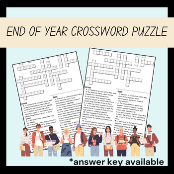 Preview of End of the Year May Themed Crossword Puzzle for 7th Grade