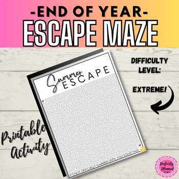 Preview of End of the Year| Maze Escape |After Testing Fun Summer Activity |Early Finishers