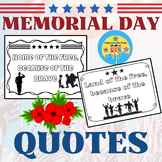 End of the Year Memorial Day Bulletin Board Coloring Quote