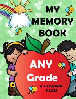 Preview of End of the Year Memory Book Autograph Pages - ANY Grade FREEBIE
