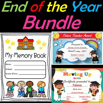 Preview of End of the Year Memory Book, Awards & Graduation Certificate Bundle - PPT