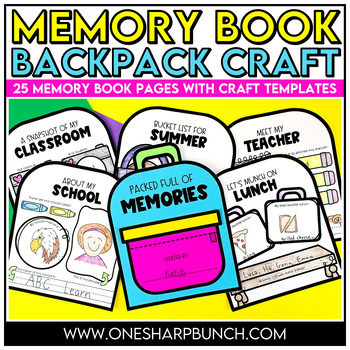 Preview of End of the Year Memory Book Backpack Craft & Writing Activities for Countdown