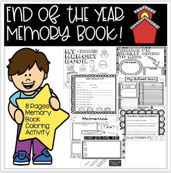 Preview of End of the Year Memory Book Coloring Activity