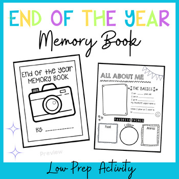 Preview of End of the Year Memory Book | Craft | 3rd, 4th, 5th Grade | Middle School