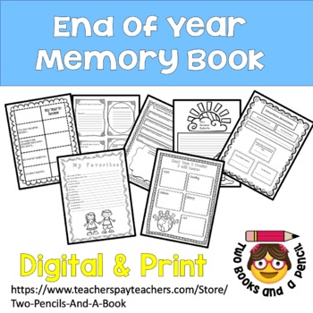 Preview of End of the Year: Memory Book -Digital Distance Learning & Printable for Packets