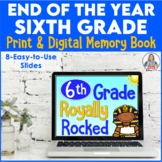End of the Year Memory Book Digital and Print Sixth Grade Bundle