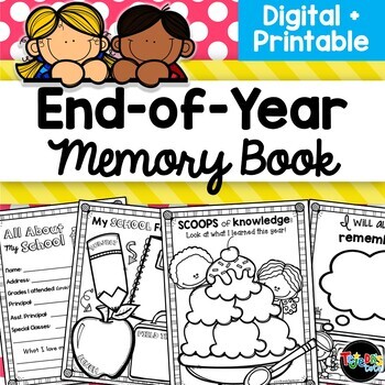 Preview of End of the Year Memory Book Kindergarten 1st Grade 2nd Grade
