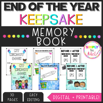 Preview of End of the Year Memory Book  | Digital and Printable l EDITABLE
