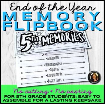 Preview of End of the Year Memory Book Flipbook for 5th Grade Distance Learning