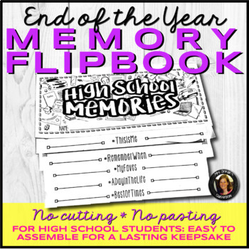 Preview of End of the Year Memory Book Flipbook for High School Distance Learning