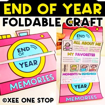 Preview of End of the Year Activities Memory Book Foldable Craft Kindergarten 1st 2nd Grade