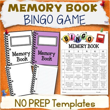 End of the Year Memory Book Bingo Game - Editable Print and Digital  Templates, Made By Teachers