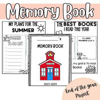 Preview of End of the Year Memory Book K, 1st, 2nd, 3rd Grade Last Week Writing Activities