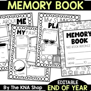 End of the Year Memory Book Last Week of School Activities by The KNA Shop