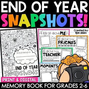 Preview of End of Year Memory Book Last Week of School Activities 2nd 3rd 4th 5th 6th Grade