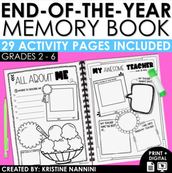 Preview of End of the Year Memory Book 2nd 3rd 4th 5th Grade Last Week of School Activities
