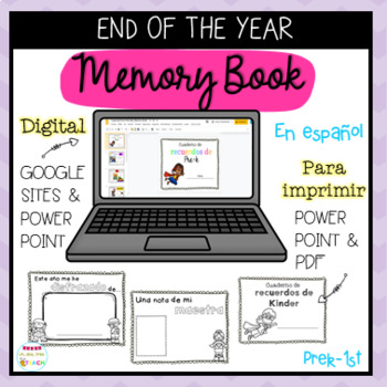 Preview of End of the Year Memory Book Spanish Distance Learning & Printable