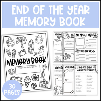 Preview of End of the Year Memory Book │Summer Theme