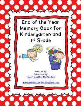 Preview of End of the Year Memory Book Writing Activity for Kindergarten and 1st Grade