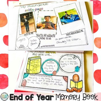 Preview of End of the Year Memory Book Writing Prompt Printable & Digital Seesaw Activities