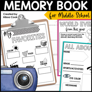 Preview of End of the Year Memory Book for Middle School | End of Year Activities