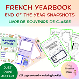 End of the Year Memory Book in French:  Livre souvenirs en