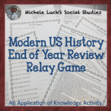 End of the Year Modern America US History Review Puzzles, 