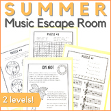 End of the Year Music Activity - Summer Escape Room Game f