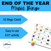 End of the Year Music Bingo