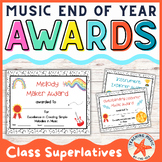 End of the Year Music Class Awards Student Certificates Su
